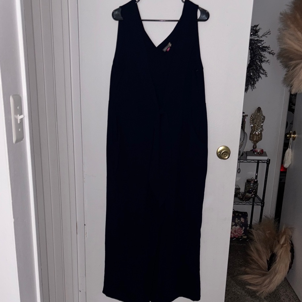 Vince Camuto Elegant Navy Blue Sleeveless Jumpsuit